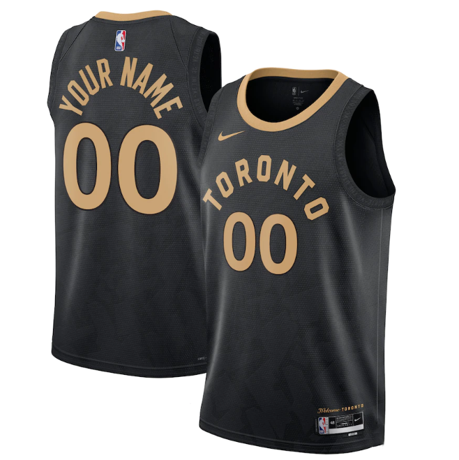 Men's Toronto Raptors Active Player Custom 2022/23 City Edition Black Stitched Basketball Jersey
